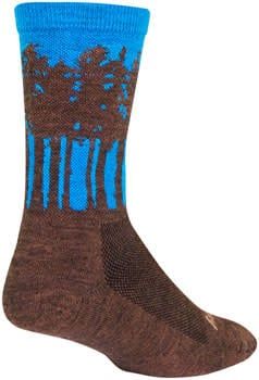 SockGuy Treeline Wool Socks - 6&quot;, Brown/Blue, Small/Medium