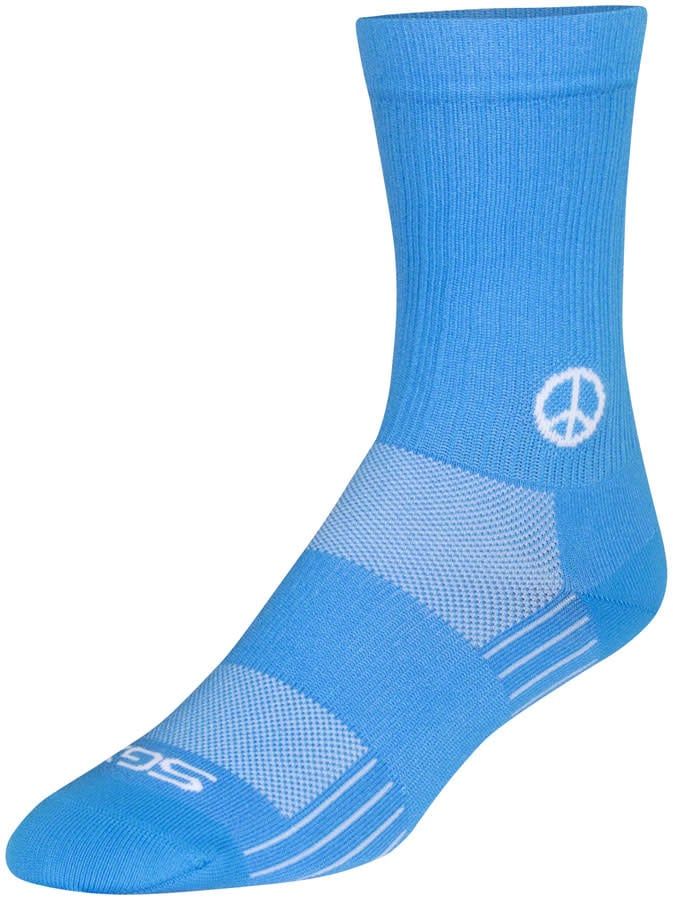 SockGuy SGX Peace Now Socks - 6&quot;, Blue, Small/Medium