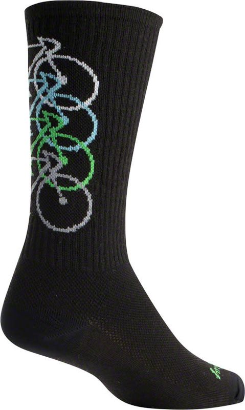 SockGuy Wool Stacked Socks - 6&quot;, Black, Small/Medium