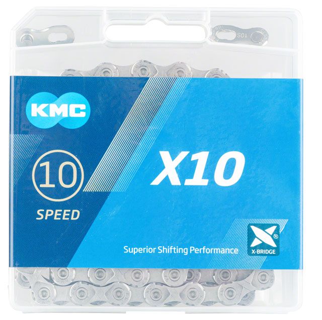 KMC X10 Chain 10-Speed 116 Links Silver