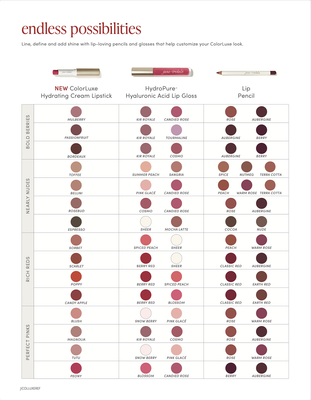 Jane Iredale ColorLuxe Endless Possibilities Chart