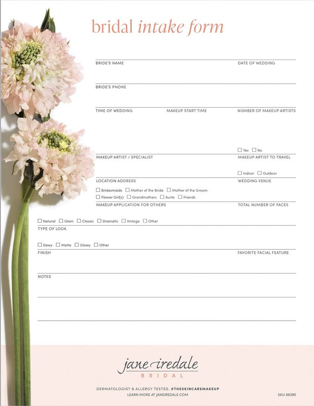 Jane Iredale Bridal Intake Form