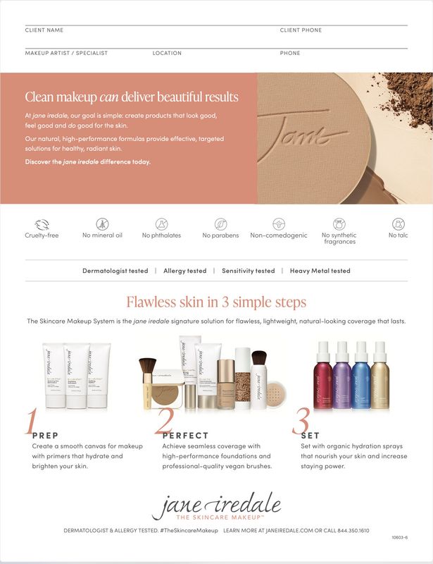 Jane Iredale Prescription Pad