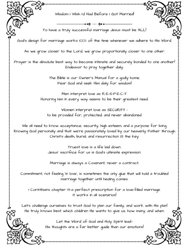 WISDOM I WISH I’D HAD BEFORE I GOT MARRIED!