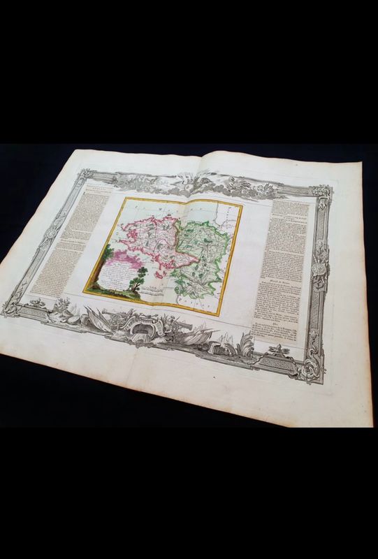 "Gouvernement de Bretagne". Brittany. DESNOS/DE LA TOUR 1771 old antique map