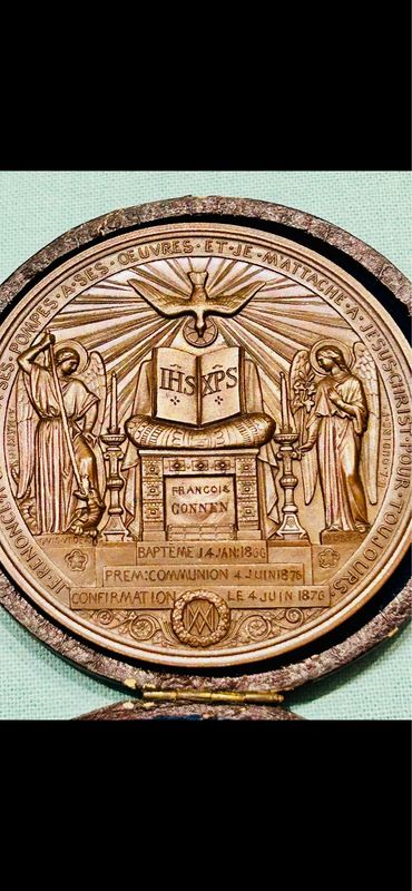 Medalla XIX Bautizo Confirmación 1866 ( como nueva )