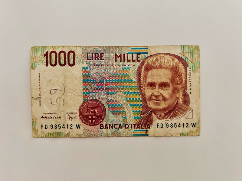 billete de 1000 liras italianas