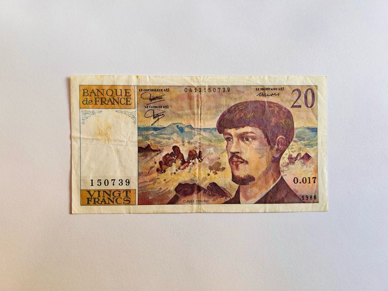 Billet 20 Francs Claude Debussy 1986