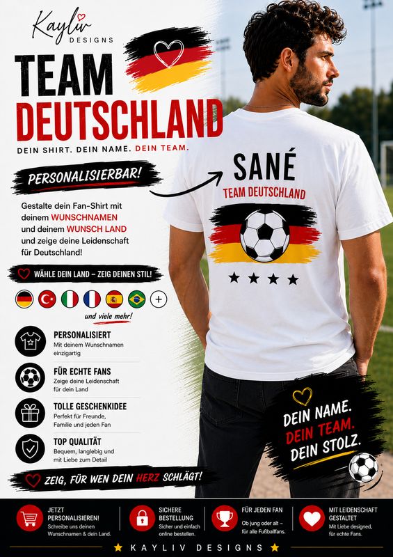 Personalisierte Fußball T-Shirts – Mit Wunschnamen