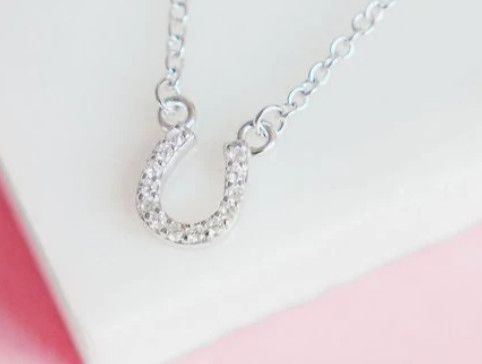 Lil&#39; Bit of Luck Horseshoe Necklace, Color: Silver