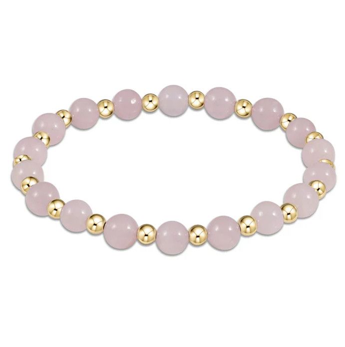 Enewton Extends Grateful Pattern 6mm Bead Gemstone Bracelet, Color: Rose Quartz