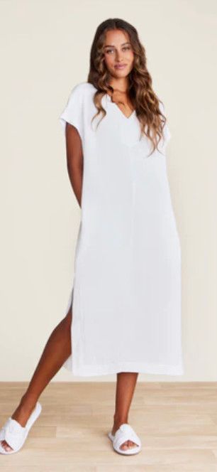 CozyTerry Caftan, Color: Sea Salt, Size: Small