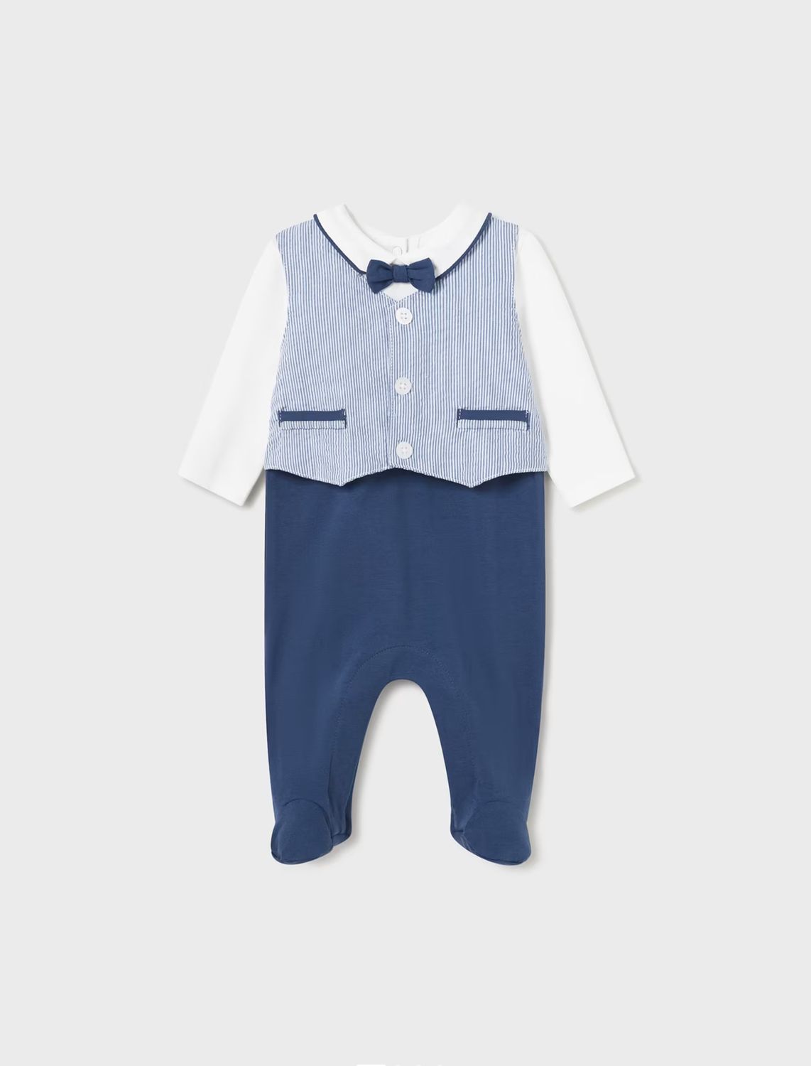Cerulean Blue Suit Romper, Size: 1-2. 0-3m