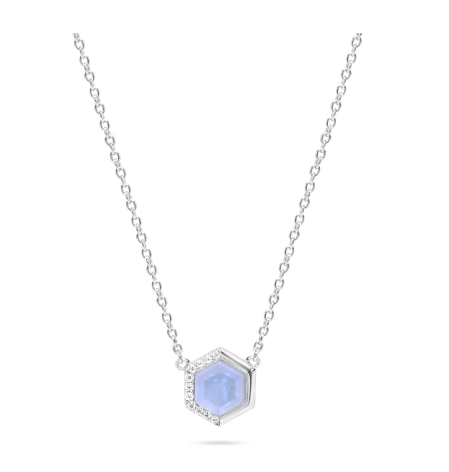 Stardust Healing Stone Necklace, Color: SILVER, Size: AQUAMARINE