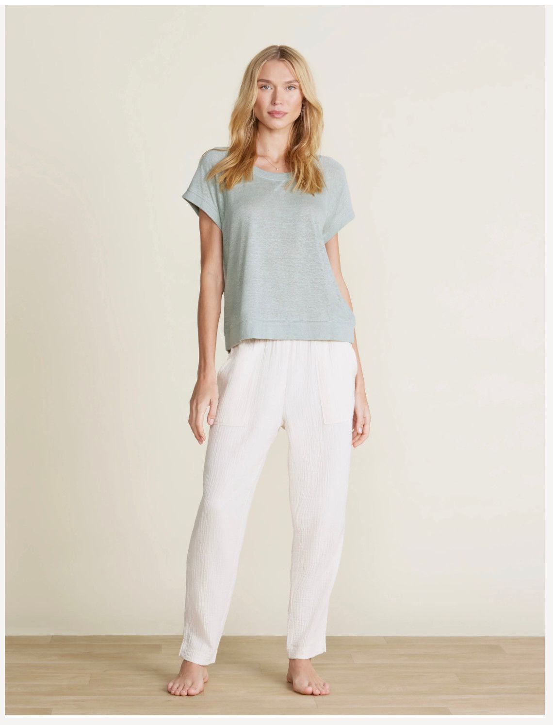 MC Linen Raglan Tee Beach Glass, Size: Small