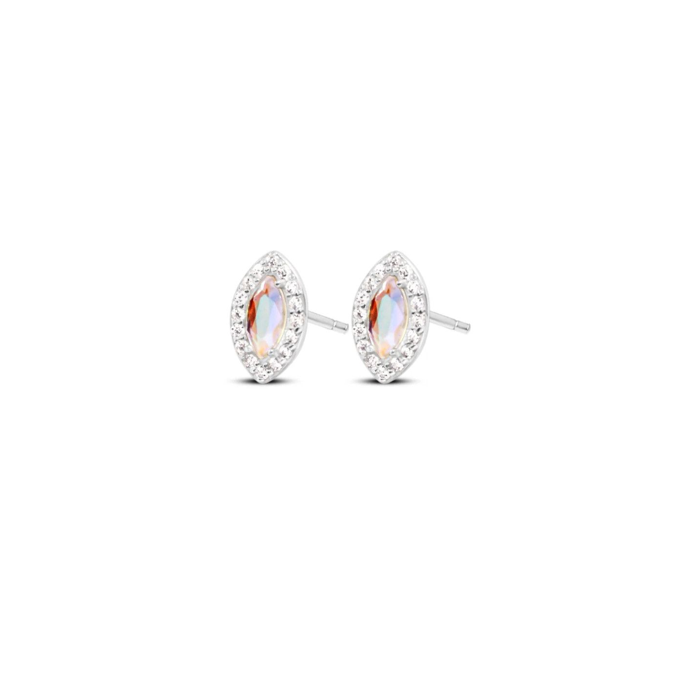 Angel Aura Quartz Good Eye Studs, Color: Silver