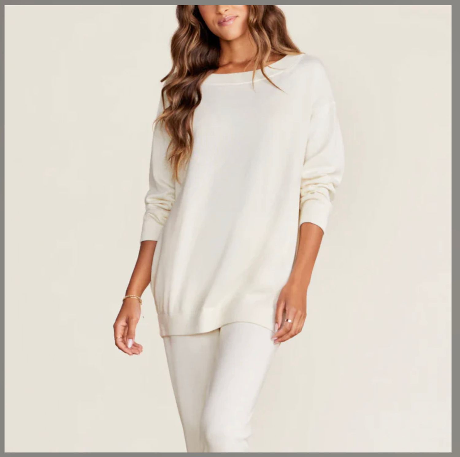 SUNBLEACHED OPEN STITCH PULLOVER, Color: Pearl, Size: Small