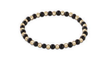 Onyx Grateful Gold Bracelet, Size: 4mm