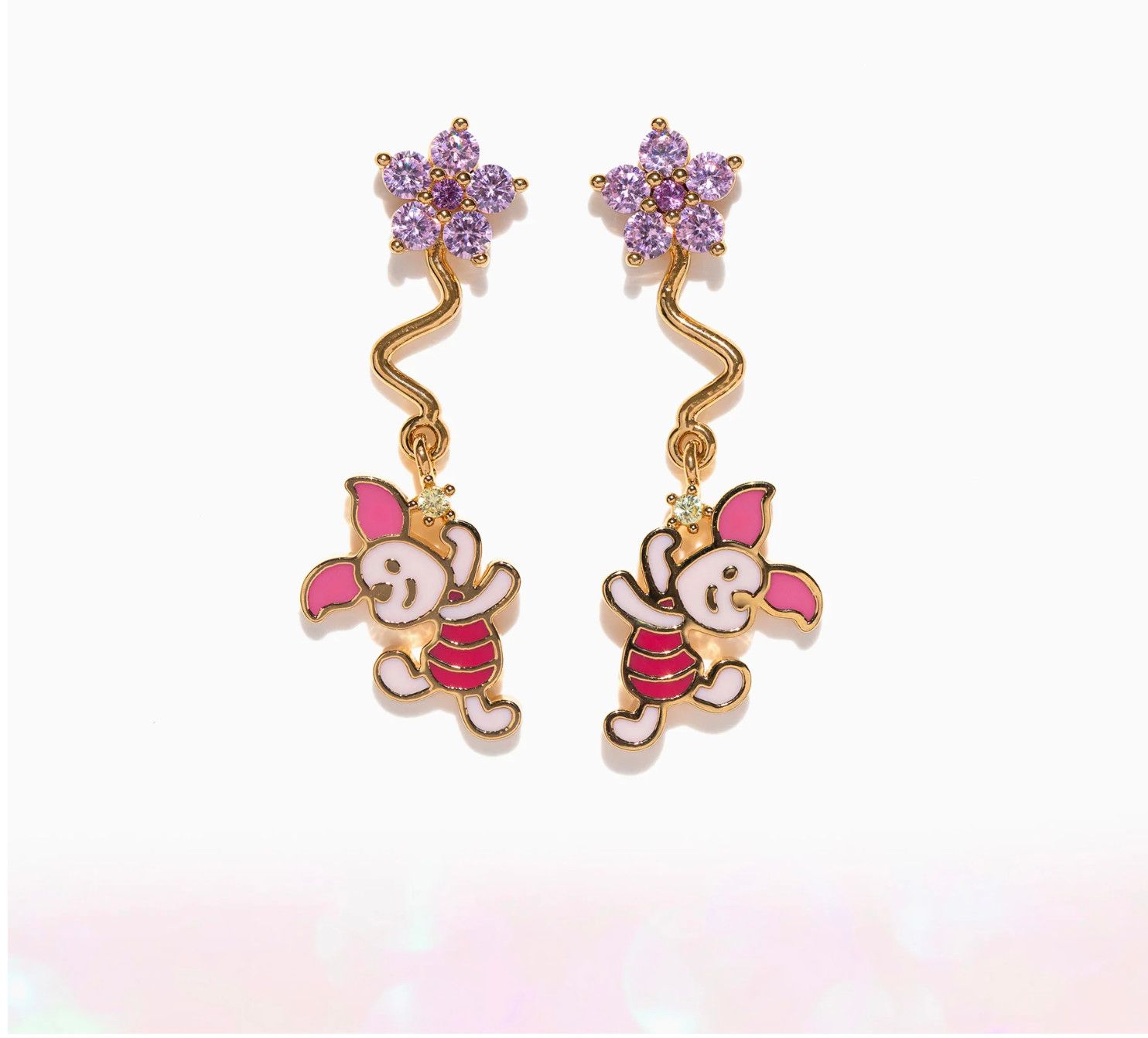 Disney Piglet Dangle Earrings, Color: Gold