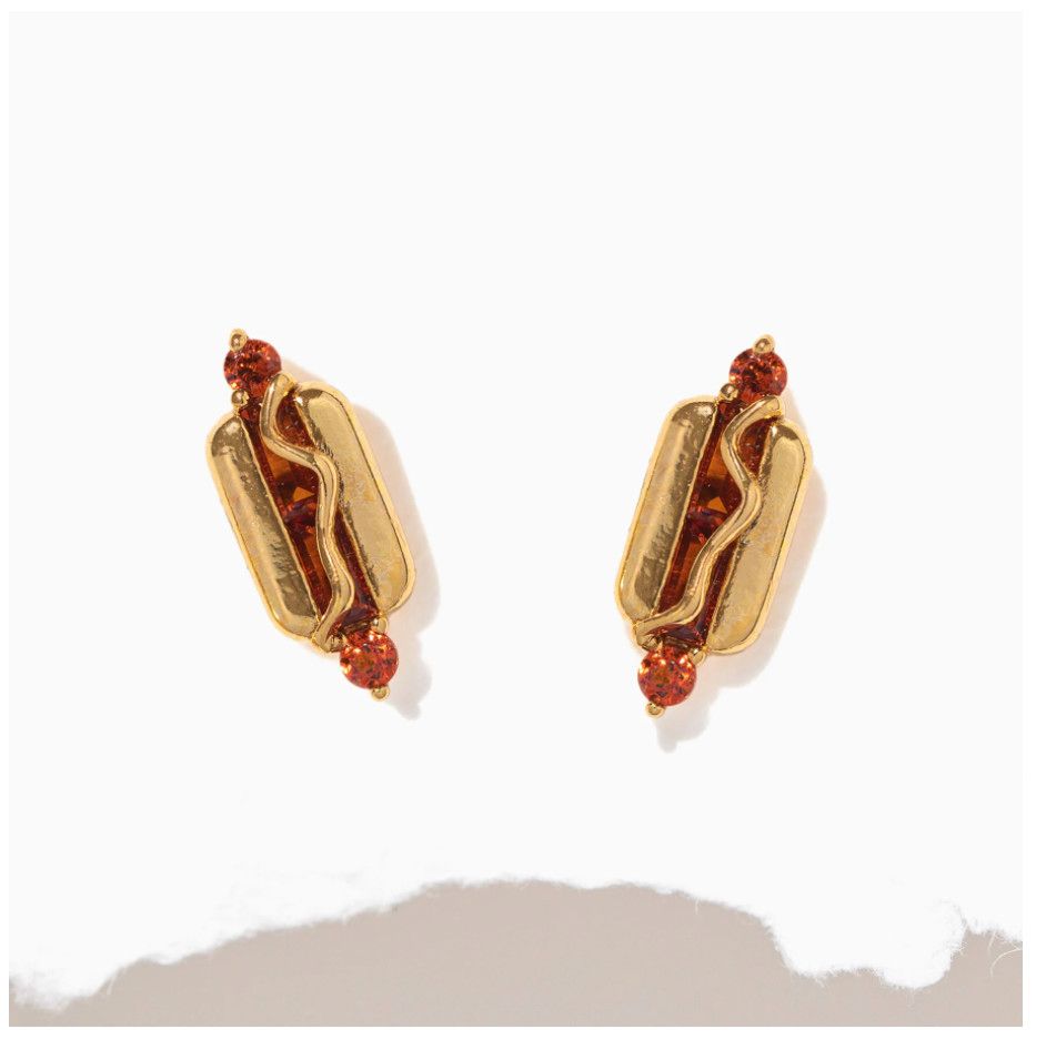 Hot Dog Studs, Color: Gold