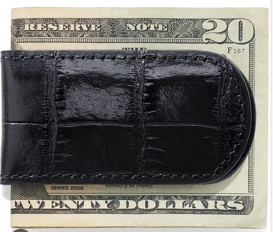Croco Money Clip Black