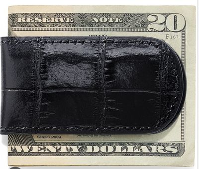 Croco Money Clip Black