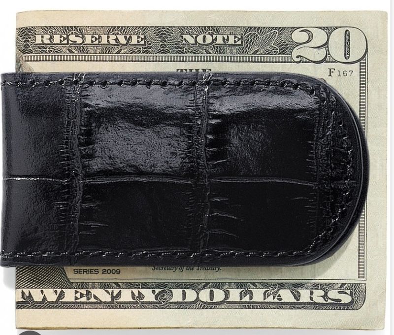 Croco Money Clip Black