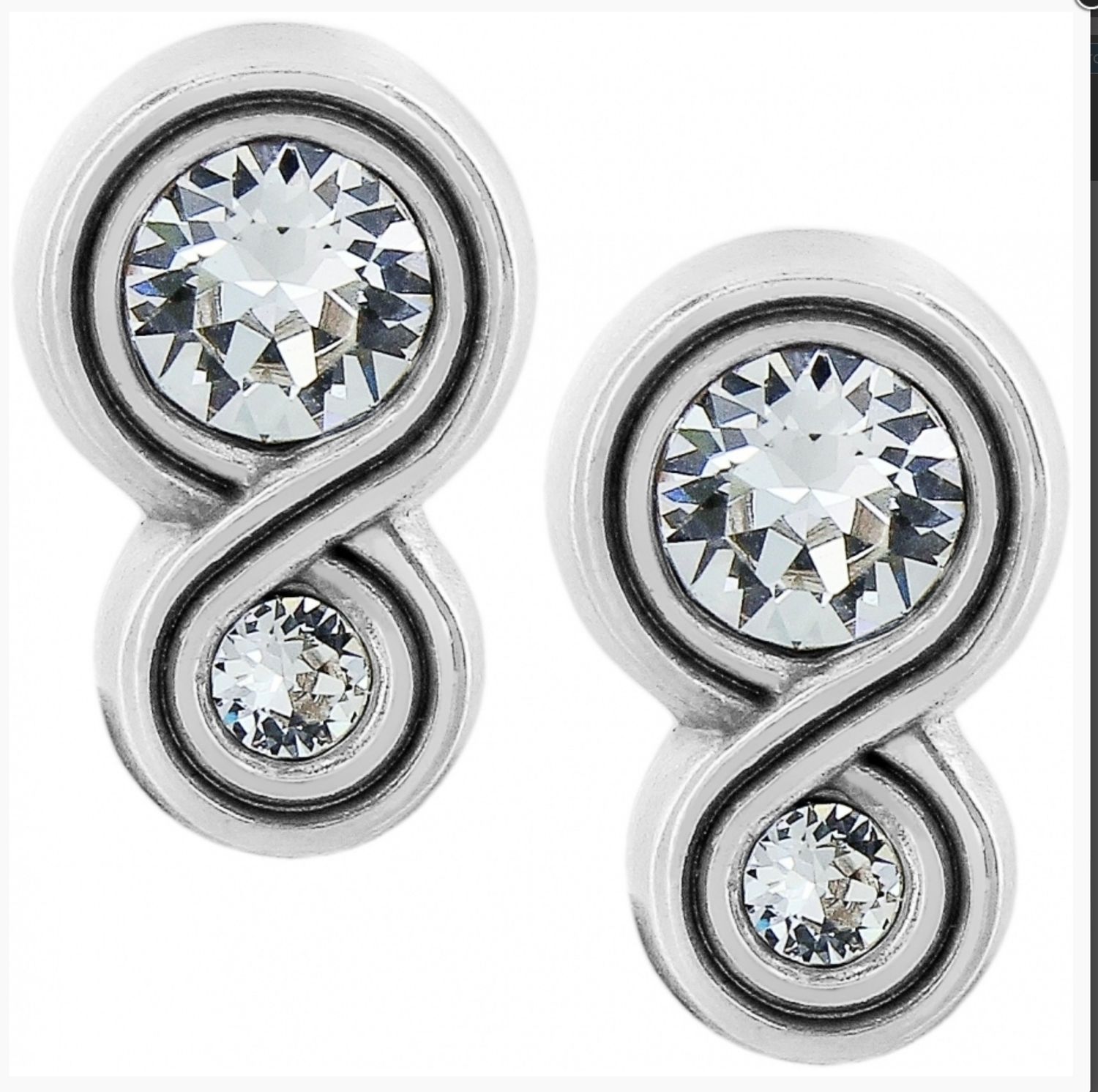 JA1222 Infinity Sparkle Post Earrings Silver