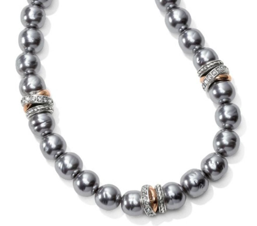 Neptunes Rings Gray Pearl Short Necklace