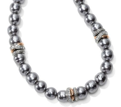 Neptunes Rings Gray Pearl Short Necklace