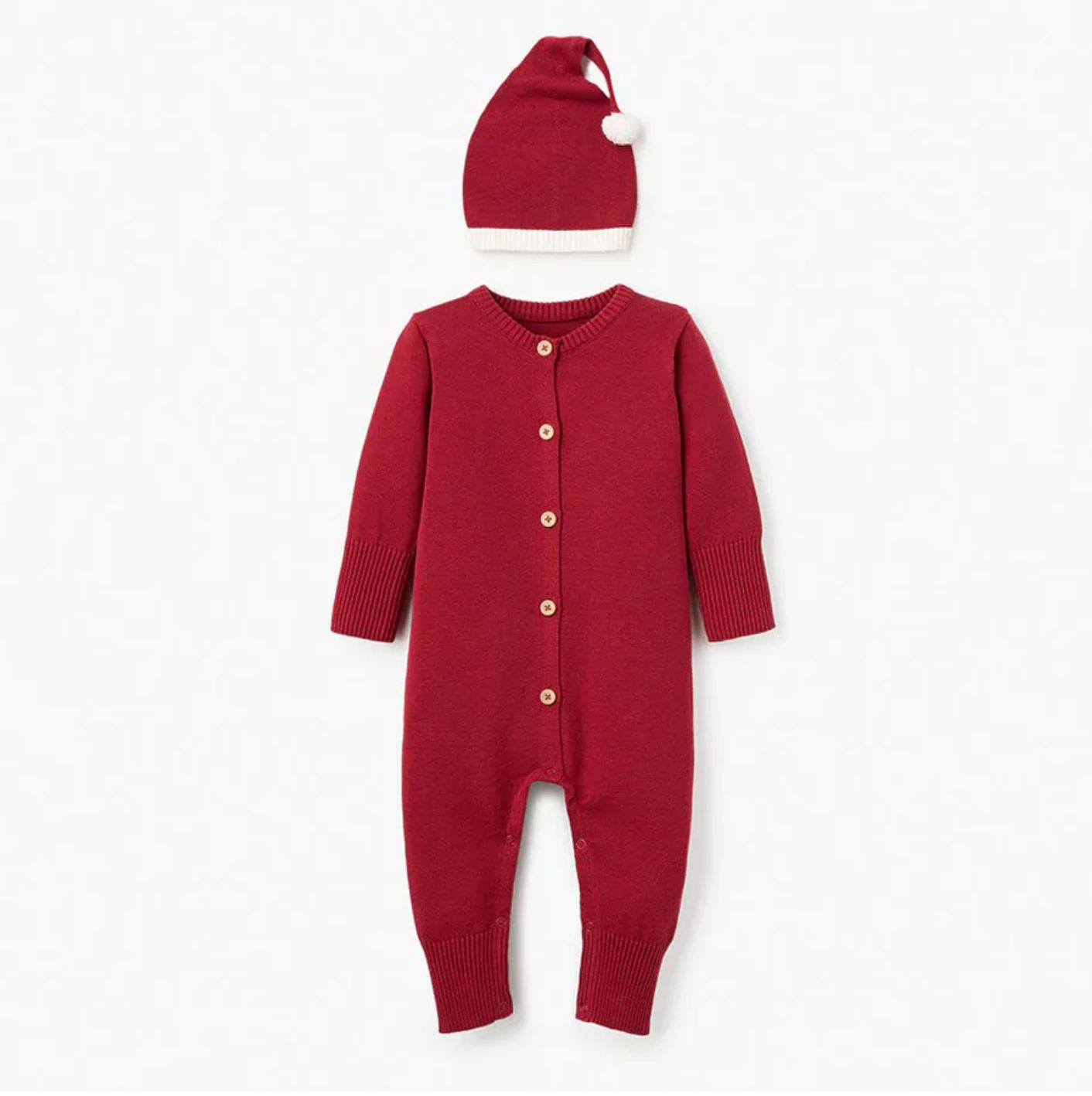 Santa Baby Dropback Jumpsuit &amp; Red Hat