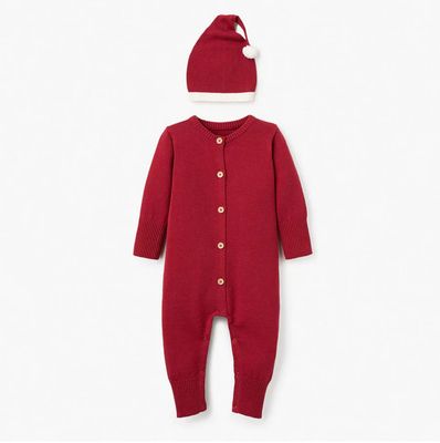 Santa Baby Dropback Jumpsuit &amp; Red Hat