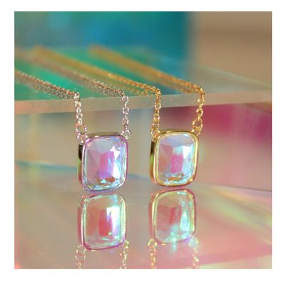 Cushion Necklace in Angel Aura Quartz