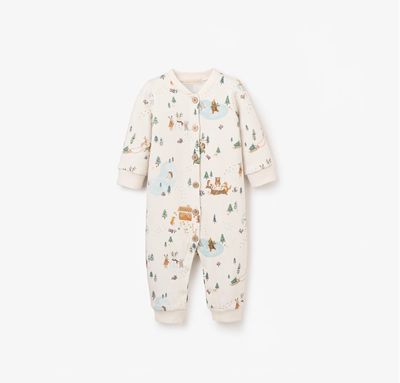Christmas Print Fleese Jumpsuit