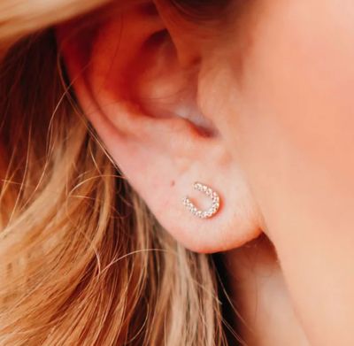 Lucky Horseshoe Stud Earrings