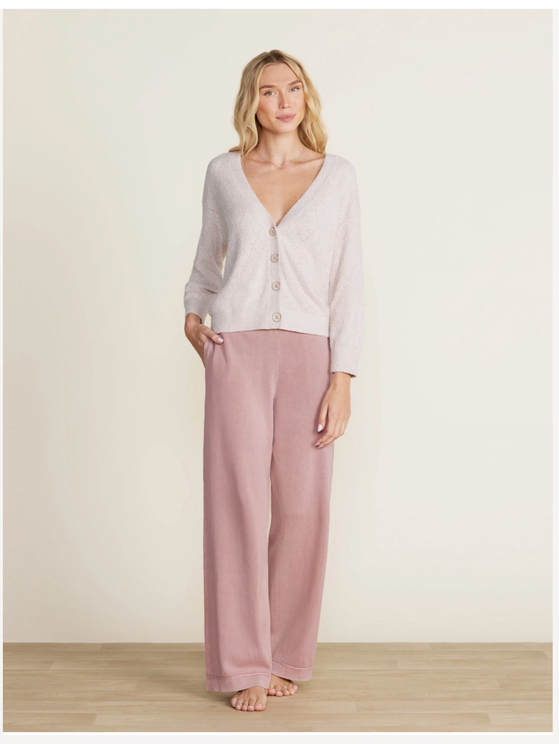 CozyChic Lite® Diamond Pointelle Cardigan