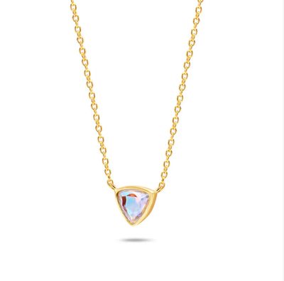 Angel Aura Quartz Trillion Necklace