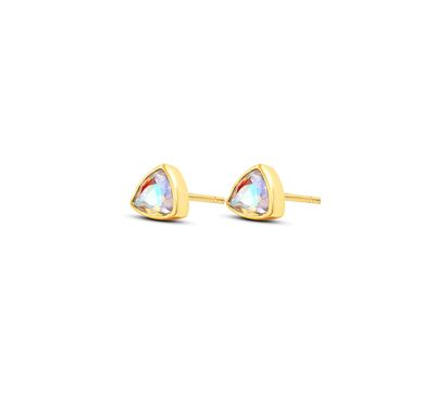 Angel Aura Quartz Trillion Studs 