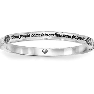 Footprints Hinged Bangle Silver