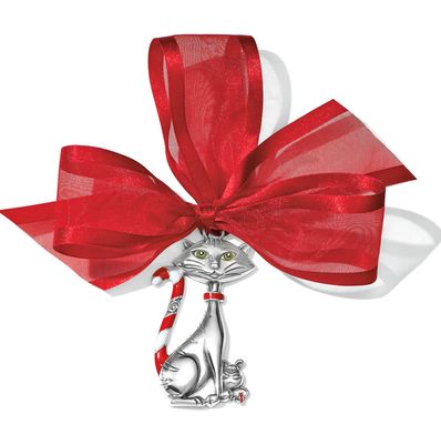 Candy Cane Cat Ornament