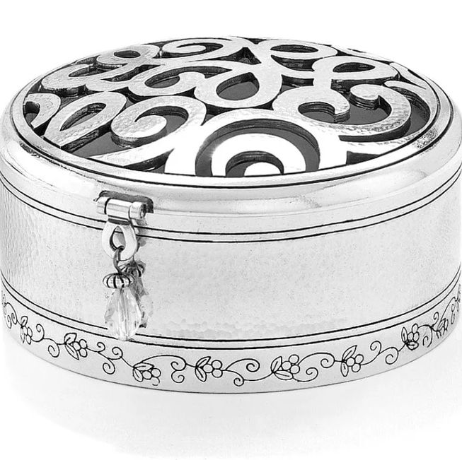Skribbel Round Trinket Box Silver