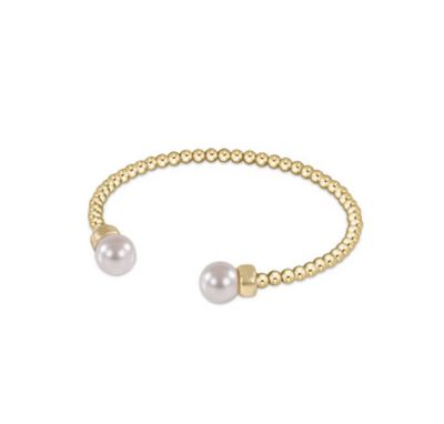 Classic Gold Bead Pearl Cuff 