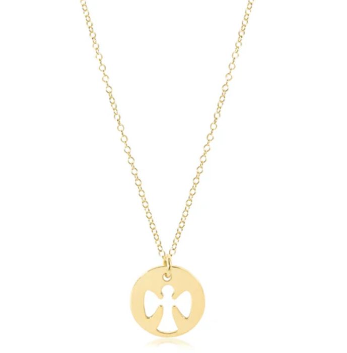 16&quot; Gold Charm Necklace Guardian Angel