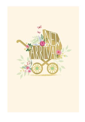 New Arrival Carriage Baby Card