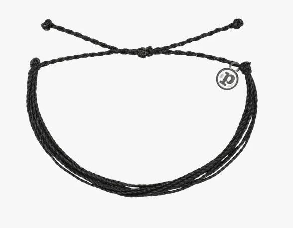Solid Black String Bracelet