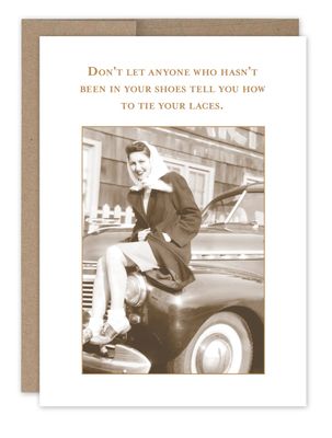 Tie Your Laces Card -What a Hoot Blank