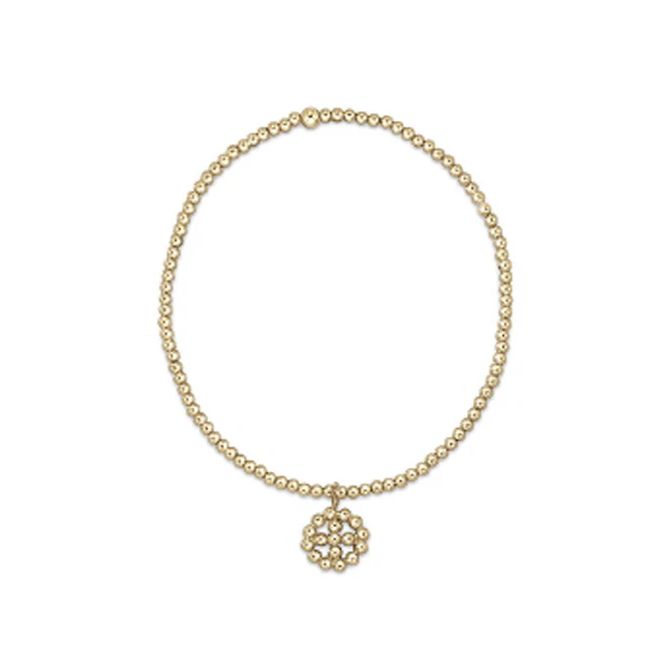 Enewton Classic Gold 2mm Bracelet Signature Cross Halo Charm Small