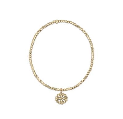 Enewton Classic Gold 2mm Bracelet Signature Cross Halo Charm Small