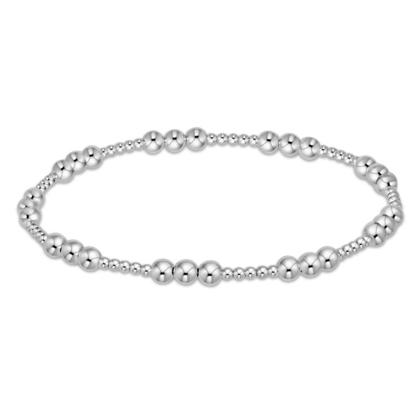 Silver Classic Joy Pattern 4mm Bead Bracelet