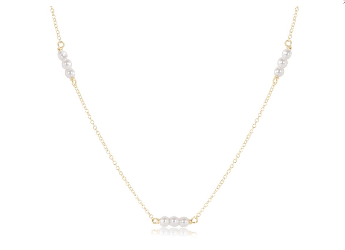 15&quot; Choker Joy Simplicity Chain Gold 3mm Pearl